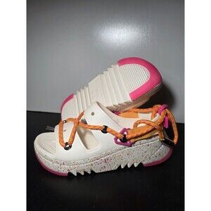New Rare Crocs Hiker Xscape Festival Platform Sandals White Pink Women's 7